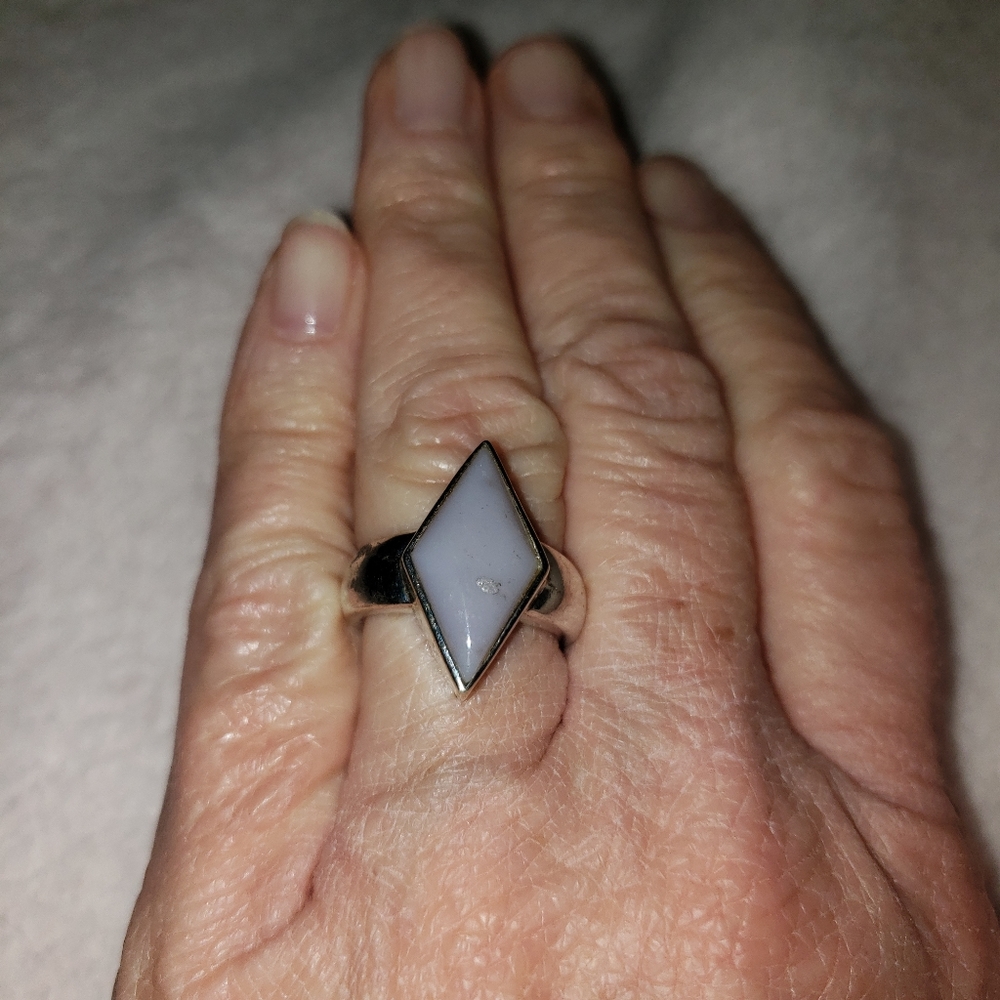SS pink stone ring